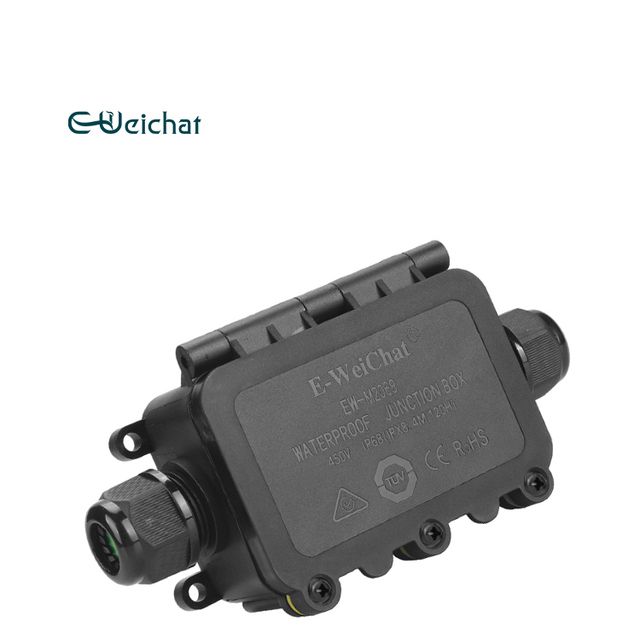 Black Electrical Connection Box 2 Way Led Lighting Cable Plastic IP68 Electric Panel Boxes Waterproof Junction Box