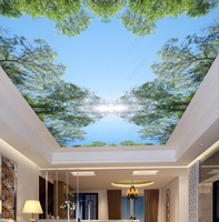 Mural de techo personalizado papel tapiz 3D cielo azul y nubes blancas sala de estar dormitorio techo Fondo foto papel tapiz