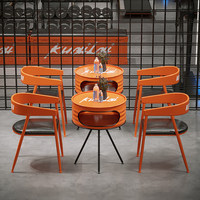 Ensemble de table et de chaises de bar industrielles en métal, meubles en forme de baril de pétrole pour pub, café, restaurant