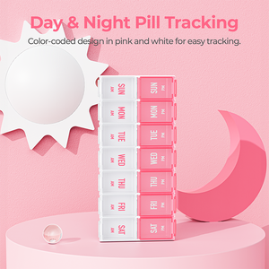 Estuche Semanal para Medicamentos, 7 Días, 14 Compartimentos, Fácil de Usar, para Pastillas - Product Image 3