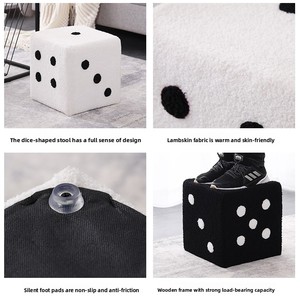 Petit tabouret carré en forme de dé, <span class=keywords><strong>banc</strong></span> <span class=keywords><strong>bas</strong></span> pour changer de chaussures, pour l'entrée de la maison, la salle de séjour et le canapé - Product Image 3