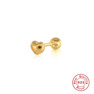 Boucles d'oreilles spirales en forme de cœur lisse géométrique INS en argent sterling S925 plaqué or 18 carats, vente chaude transfrontalière - Product Image 6