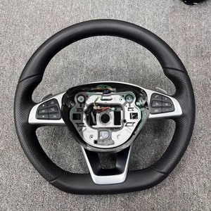 พวงมาลัยหนังคาร์บอนไฟเบอร์แบบ Facelift สำหรับรถยนต์เมอร์เซเดส-เบนซ์ สำหรับ <span class=keywords><strong>Mercedes</strong></span>-<span class=keywords><strong>Benz</strong></span> GLE CLA 45 C6S C43 E63 <span class=keywords><strong>AMG</strong></span> GT W212 W204 W205 - Product Image 3