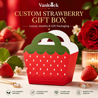 Boîte cadeau en papier personnalisée en forme de fraise, sacs d'emballage créatifs avec poignée pour bonbons, biscuits, cadeaux de fête