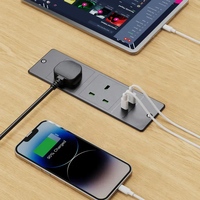 Prise de courant encastrée dissimulée pour bureau, multiprise de bureau avec USB, charge rapide, pour le Royaume-Uni