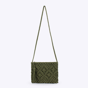 Nuova Borsa <span class=keywords><strong>a</strong></span> Tracolla da Donna di Design, Pochette Artigianale in Corda di Cotone alla Moda, Borsetta con Chiusura <span class=keywords><strong>a</strong></span> Cerniera per Signore - Product Image 6