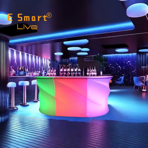 Conjunto de Muebles de <span class=keywords><strong>Bar</strong></span> con Iluminación LED Recargable, Mostrador Móvil para Restaurante y Eventos, Sillas Cómodas para Eventos - Product Image 4