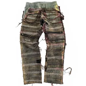 DIZNEW Custom Designer Jeans Pants Homme 2024 Slim Fit Distressed Stripe Jeans Original Man