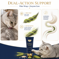 Pâte de contrôle des boules de poils naturelle quotidienne à 3 couches de fibres pour chats, formule premium à base de cellulose, orge, psyllium et double enzyme, OEM