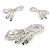 Câble électrique en cuivre pur de haute qualité, 2 mètres, avec connecteur DC, isolation en PVC transparent IP65, pour bandes LED
