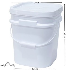 Vente en gros d'usine, seaux carrés de 5 gallons, seaux, barils, seaux carrés en <span class=keywords><strong>plastique</strong></span> de qualité alimentaire personnalisés de 20 litres avec couvercle - Product Image 2