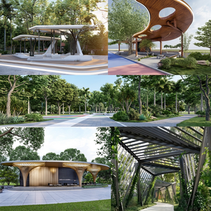 Pérgola Moderna de Acero Inoxidable de Forma Irregular Personalizada, Toldo Comercial para Exteriores, Decoración Artística - Product Image 4
