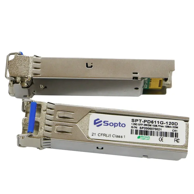 100Ghz Dwdm 1.25G Sfp Module C61 Duplex Lc Connector 120Km Optische Vezel Transceiver Module Dwdm