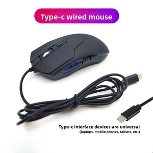 Chất Lượng Cao Giá Rẻ Giá Phụ Kiện Máy Tính Màu Xanh Ánh Sáng Phát Ra Loại C Ergonomic Có Dây Chuột Văn Phòng Loại C Có Dây Chuột Chơi Game - Product Image 3