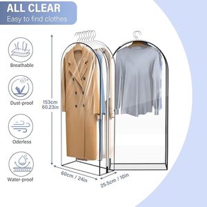 Dày rõ ràng may treo quần áo bao gồm tổ chức áo khoác bên dây kéo quần áo thoáng khí gọn gàng gọn gàng rõ ràng túi may mặc - Product Image 4