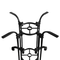 Grande base de table de bureau en aluminium moulé noir à quatre griffes, bases de table élégantes et stables