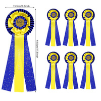 Ensemble de badges bouton personnalisés de haute qualité avec logo imprimé en feuille d'or, badges récompense rosette motivants avec ruban et crochet pour événements
