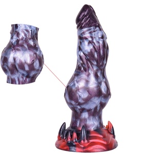 Dildo de silicona con forma de nudo canino, dildo de animal con fuerte ventosa, plug anal de fantasía con forma de pene de lobo, juguete sexual para mujeres, hombres y parejas - Product Image 1