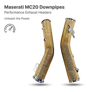 ท่อไอเสียหน้าแบบ Vortex Heat Insulated Golden Turbo สำหรับ Maserati MC20 Coupe พร้อมแผ่นกันความร้อนและช่องเซ็นเซอร์ - Product Image 1
