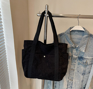 Sac à main en velours côtelé personnalisé en gros, sac à bandoulière, sac de luxe pour femmes, sacs de grande capacité avec poches - Product Image 4