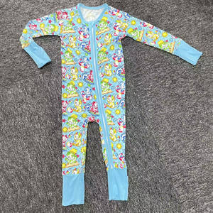 Ropa Orgánica Personalizada para Bebés Recién Nacidos, Mono Kimono <span class=keywords><strong>de</strong></span> Bambú con Cierre, Estampado Animal, Primavera - Product Image 2