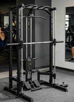 DW SPORTS Machine Smith multifonction en métal avec système de câbles intégré, rack de squat, pour entraînement complet du corps et exercices dorsaux à domicile