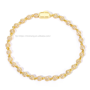 Pulsera de Cadena de Cuentas Redondas de 4mm Estilo Hip Hop para Hombre, Joyería de Moda con Zirconia, Accesorios Personalizables, Collar Lijing de Moda Tanjing - Product Image 5