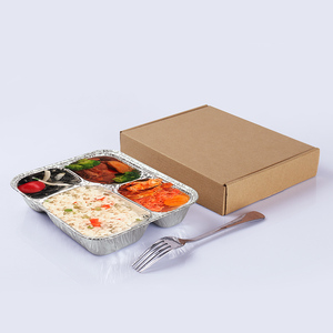 Compartiment Feuille <span class=keywords><strong>D</strong></span>'étain En Aluminium Feuille Plaque Alimentaire/<span class=keywords><strong>Plat</strong></span> De Cuisson Avec Couvercle - Product Image 6