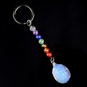 <span class=keywords><strong>Porte</strong></span>-clés hérisson 7 chakras en jaspe rouge et œil de tigre, artisanat en cristal pour la décoration intérieure, cadeau personnalisé fait main, ornement - Product Image 6