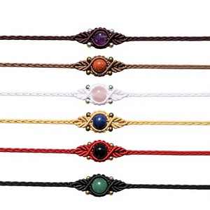 Handmade Macrame <b>Gemstone</b> <b>Bracelet</b> Mix for Jewelry Making Wholesale - Product Image 1