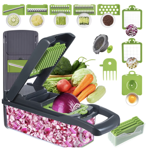 Robot ménager manuel 22 en 1 et hachoir à légumes en acier inoxydable Trancheuse Dicer Cutter Set 19PCS Silicone Kitchenware Gift Set - Product Image 1