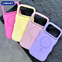Coque de téléphone en silicone liquide VAWI V-S06 Original Wave pour iPhone 16 17 Pro Max, antichoc, magnétique
