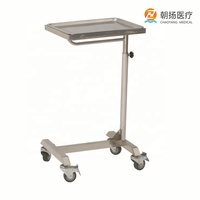 Chariot de théâtre d'opération médicale gynécologie ss grand instrument mayo hauteur réglable support mayo en acier inoxydable pour chirurgie