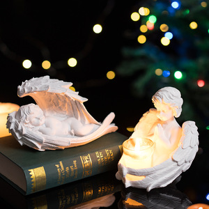 Statue de prière en résine, 1 pièce, jolie Figurine d'ange, prière pour le jardin des commémoratifs - Product Image 6