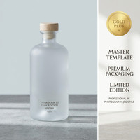 Bouteille en verre dépoli vide avec bouchon en bois massif 700ml 750ml – Contenant transparent satiné pour Vodka, Spiritueux, Gin, Brandy