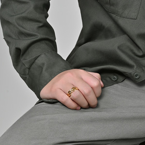 Fashion <b>Rings</b> Plant Shape <b>Titanium</b> Steel Unisex Jewelry Gift Occasion K R489 - Product Image 3