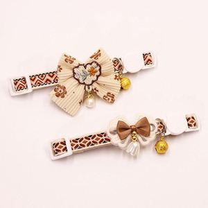 Eco-Friendly Classic Cute Pet Safety Buckle Anti-Suffocation Solid Cat Collar Necklace with <b>Bow</b> Design All Seasons Use - Product Image 2
