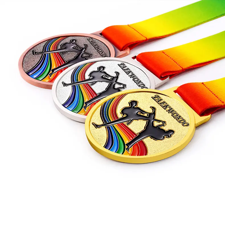 יצרן סיטונאי מרתון ריצה ריק כדורסל קראטה כדורגל כדורגל מתכת ספורט מדליות טאקוונדו מדליית