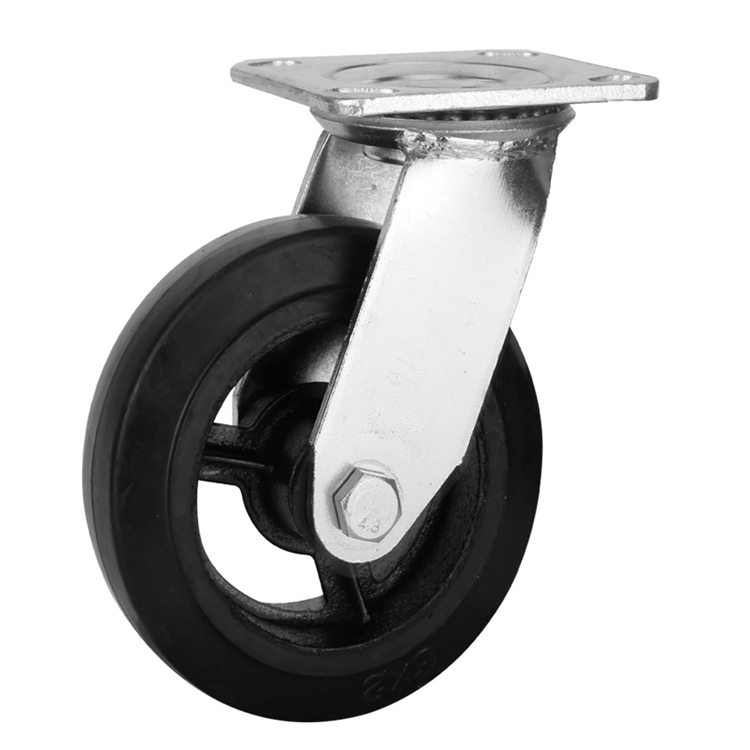 Pivotant En Caoutchouc 250Kg Robuste Roulette Avec Frein Latéral