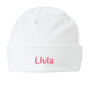 Cappello per neonato con nome in scrittura a cuore (0-6 mesi / 6-18 mesi) - Product Image 1