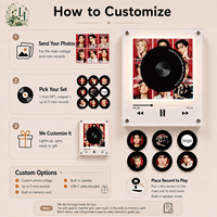 Lecteur CD NFC IVE personnalisé, aimant de réfrigérateur, DIY, 9 disques vinyles, décoration Coachella, veilleuse rotative