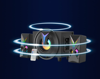 Speaker Desktop Kayu Nirkabel RGB untuk Gaming Komputer dengan Koneksi BT 5.0/3.5mm SD AUX