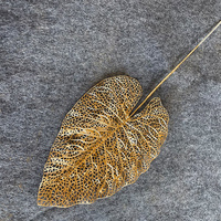 H05457 Großhandel Künstliche Plastik Goldene Silberne Eukalyptus-Palmblätter Dekoration für Weihnachten und Ostern Heim-Dekor