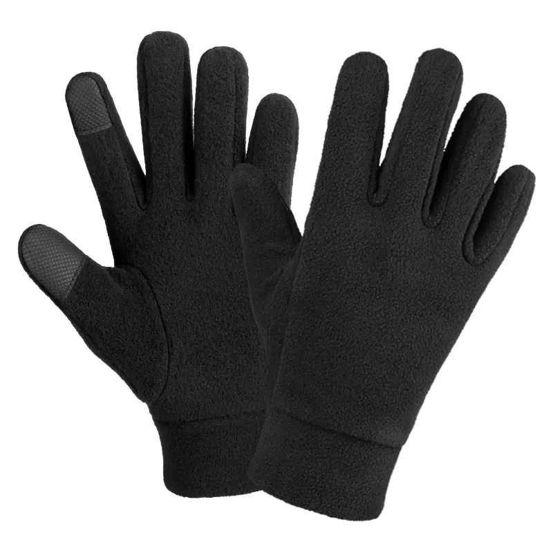 Individuelle 100 % Polarfleece Thermische Winterwärme Hand-Ski-Handschuhe schwarz Radfahren-Handschuhe Berührungsbildschirm für Herren und Damen