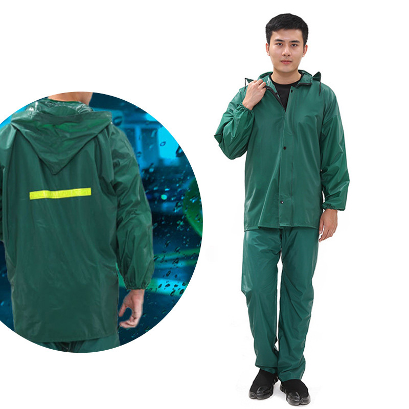 KLH488 Reflective Thickened Full-Body Poncho Raincoat Set