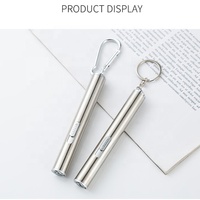 QXMOVING 3-en-1 Mini porte-clés torche lumière rouge LED 395nm lampe de poche UV AAA batterie étanche détecteur d'argent 3W puissance