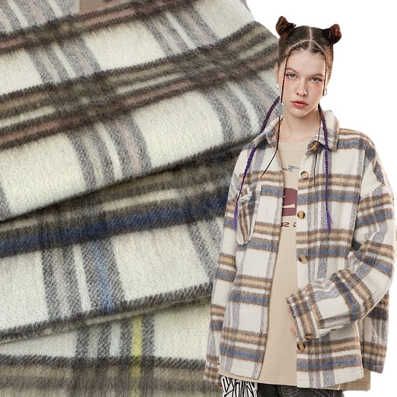 Rotoli di tessuto all'ingrosso italiano tweed lana cotone tela de