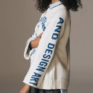 Maglione Pullover Invernale da <span class=keywords><strong>Donna</strong></span> <span class=keywords><strong>di</strong></span> Lusso Firmato con Logo Personalizzato a Maniche Lunghe Lavorato a Maglia Casual - Product Image 4