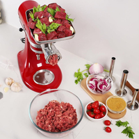 Accessoire hachoir à viande en acier inoxydable de qualité alimentaire pour batteur sur socle KitchenAid, compatible lave-vaisselle, pièce de batteur, outils pour la préparation de saucisses