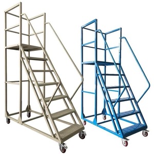 <span class=keywords><strong>Plateforme</strong></span> de travail mobile roulante portable d'entrepôt, échelle en alliage d'aluminium <span class=keywords><strong>avec</strong></span> main courante, échelle en acier, échelle industrielle - Product Image 3